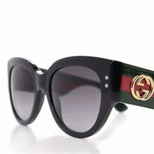 Oversized Rectangular Frame Webbed Gucci Sunglasses